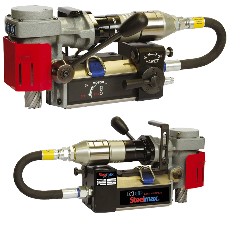 "ATEX Certified Low Profile Pneumatic Magnetic Drill  1-3/8"" x 1"" Capacity"